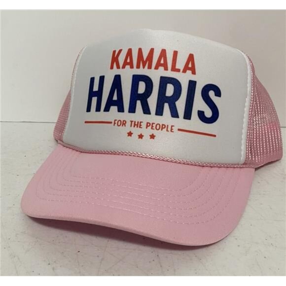 Kamala Harris 2024 Trucker Hat Democrat Liberal Pink For The People Election Cap - Picture 3 of 3